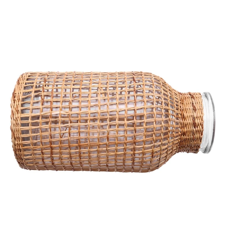 

3X Straw Glass Flower Vase Japanese Flower Pot In The Nordic Contracted Creative Flower Basket To Water Plants -L Promotion