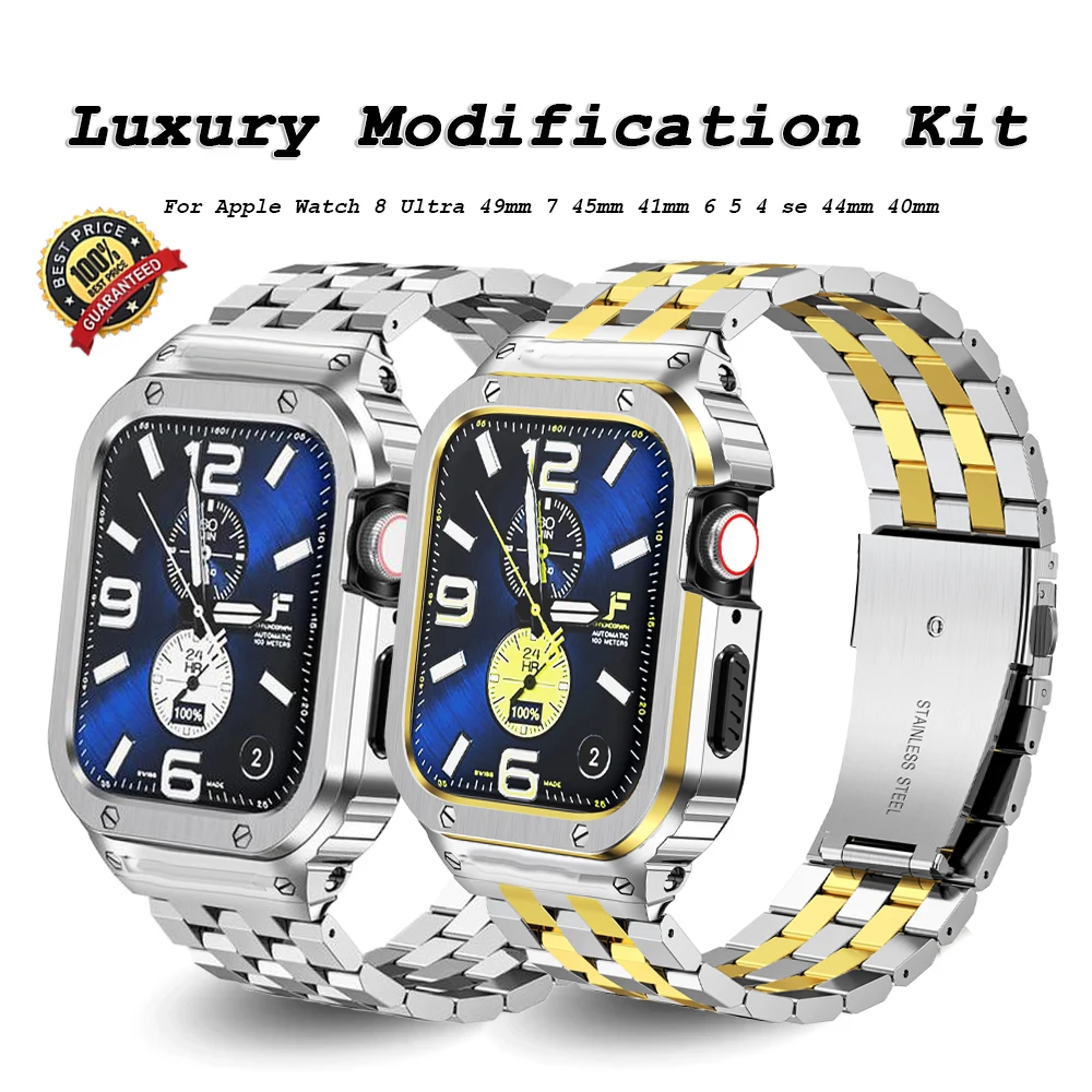 

Чехол-бампер из нержавеющей стали для iWatch ultra Series 7 6 SE 8 41 мм 40 мм