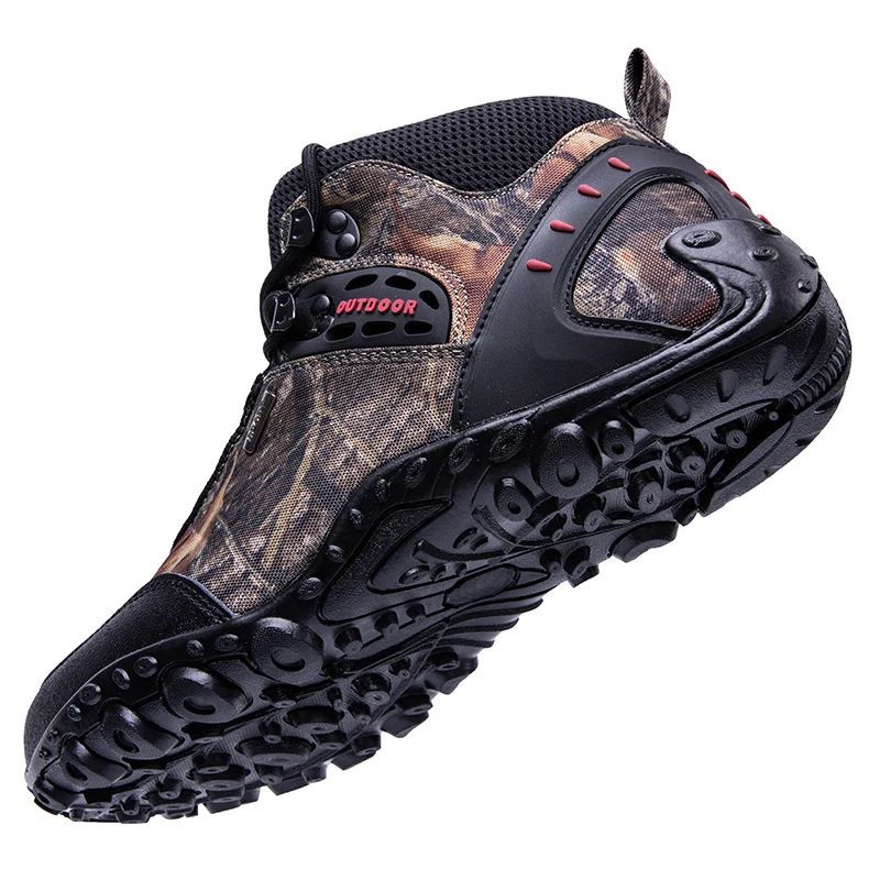 Autumn Winter Leather Hiking Boots Men Outdoor Shoes Waterproof Ankle Boots Men Non Slip Trekking Boots Camouflage Mens Sneakers