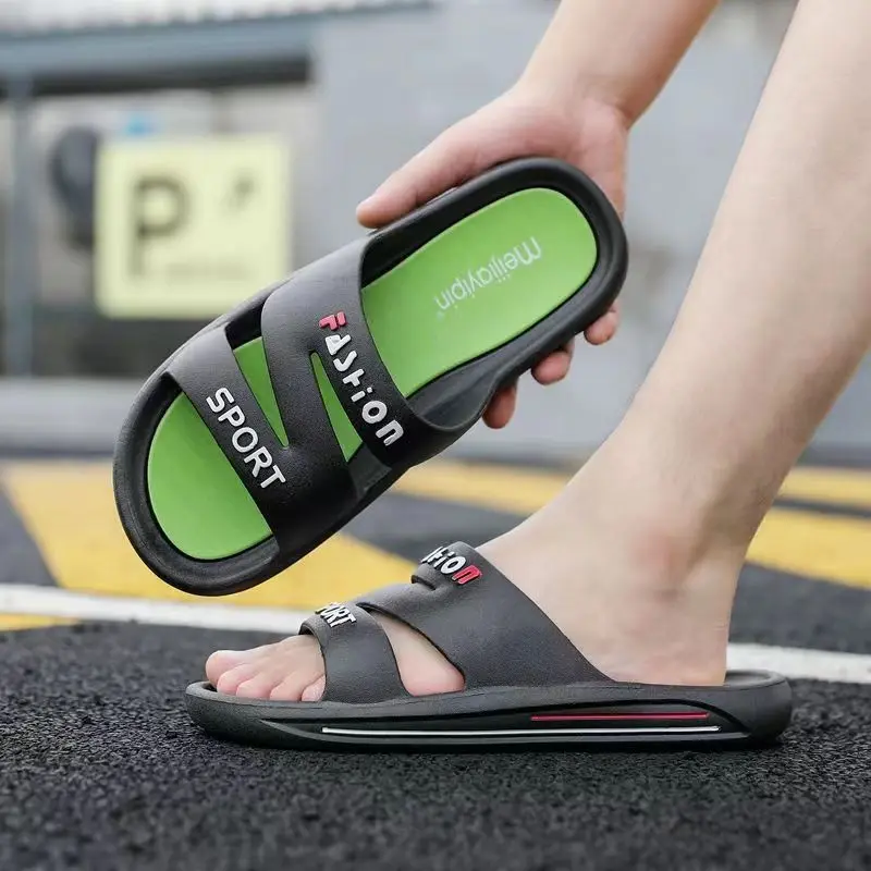 

Men's Summer One Word Casual Slippers Soft Sole Non Slip Large Size Home Casual Slipper Outdoor Beach Slipper Bathroom Slipper
