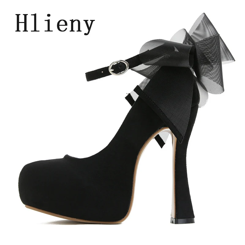 Hlieny модные сетчатые туфли-лодочки на платформе с узлом-бабочкой женские очень