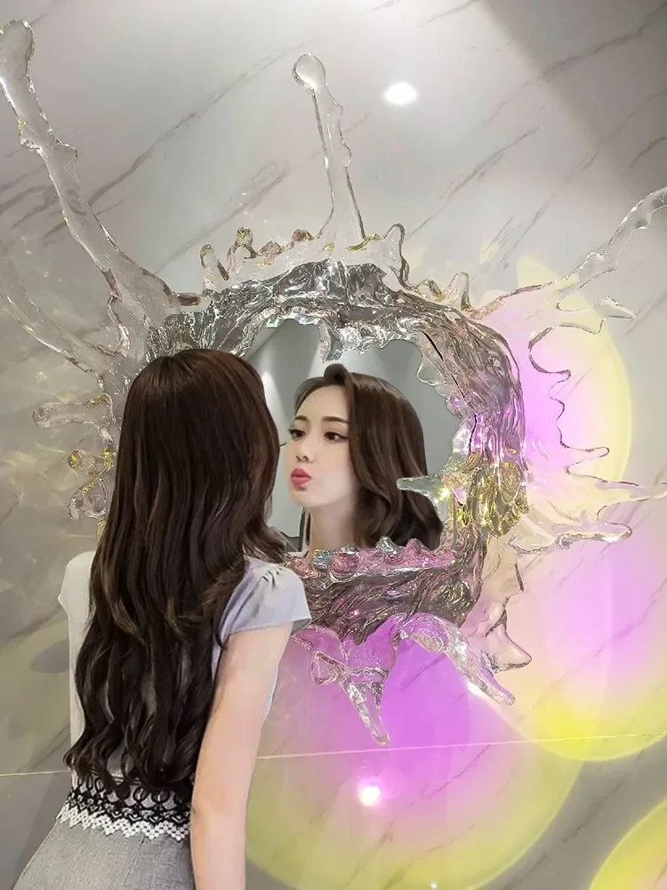 Художественное зеркало с водой настенный светильник для гостиной украшение в