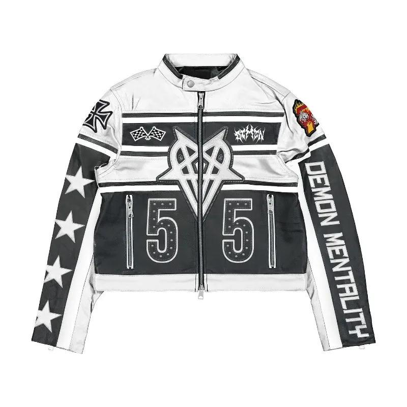 Зимняя модная куртка с длинными рукавами и графической вышивкой High Street свободная