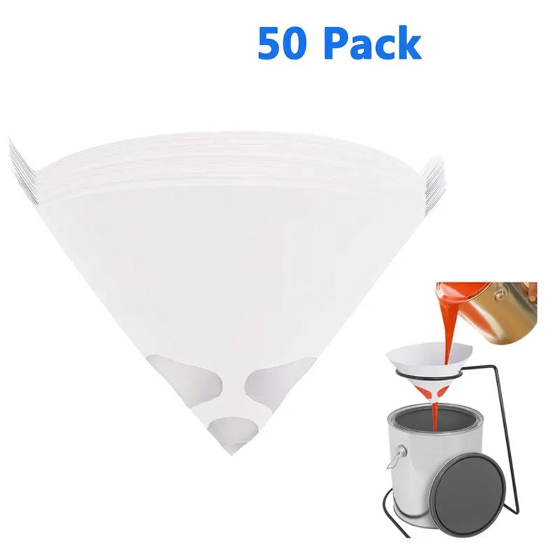 

50Pcs Mesh Paper Paint Strainer Conical Fine Filter Automotive Building Solvent-Based Coating Cone Funnel Paint Strainers Funnel