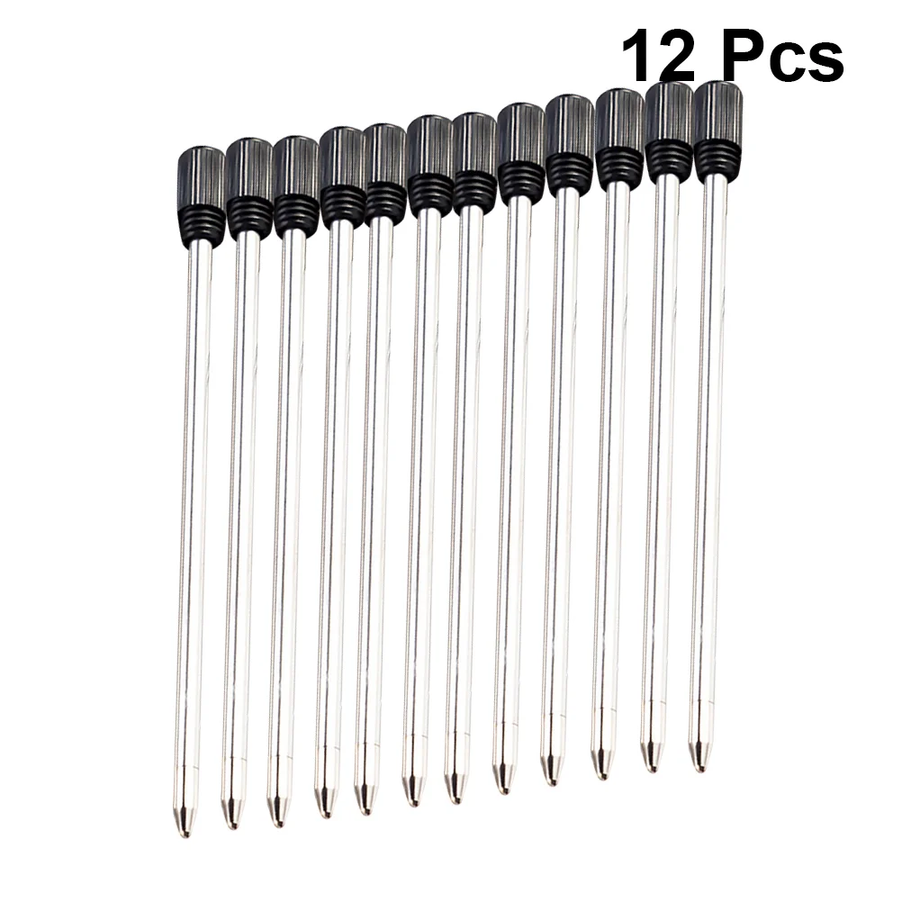 

12pcs Ballpoint Pen Refills Point Replaceable Metal Smooth Writing Pen Refill 7CM for Office School