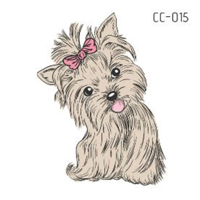 Водостойкая поддельная татуировка Мультяшные аниме кошка собака руки лицо