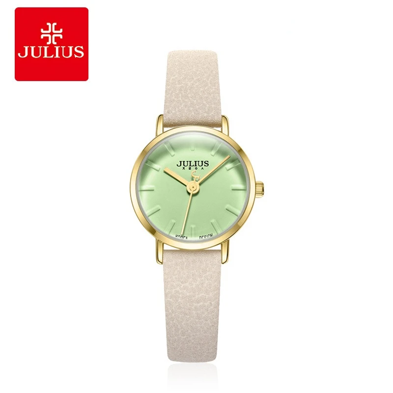 Genuine Fashion Trend Exquisite Small Dial Simple Face Quartz Watch Women's Clock Leather Watchband Girls Watches Buckle 3Bar
