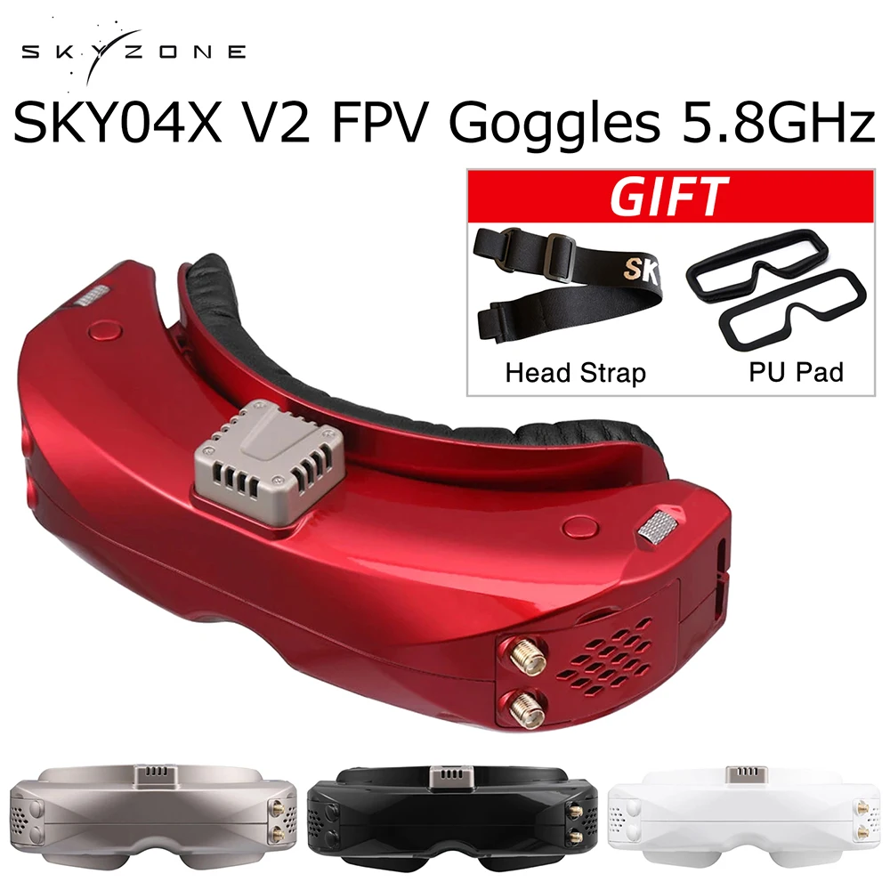 

SKYZONE SKY04X V2 FPV Video Goggles Receiver OLED 5.8GHz 48CH SteadyView 1280X960 with Head Tracker Fan For RC Racing Drone