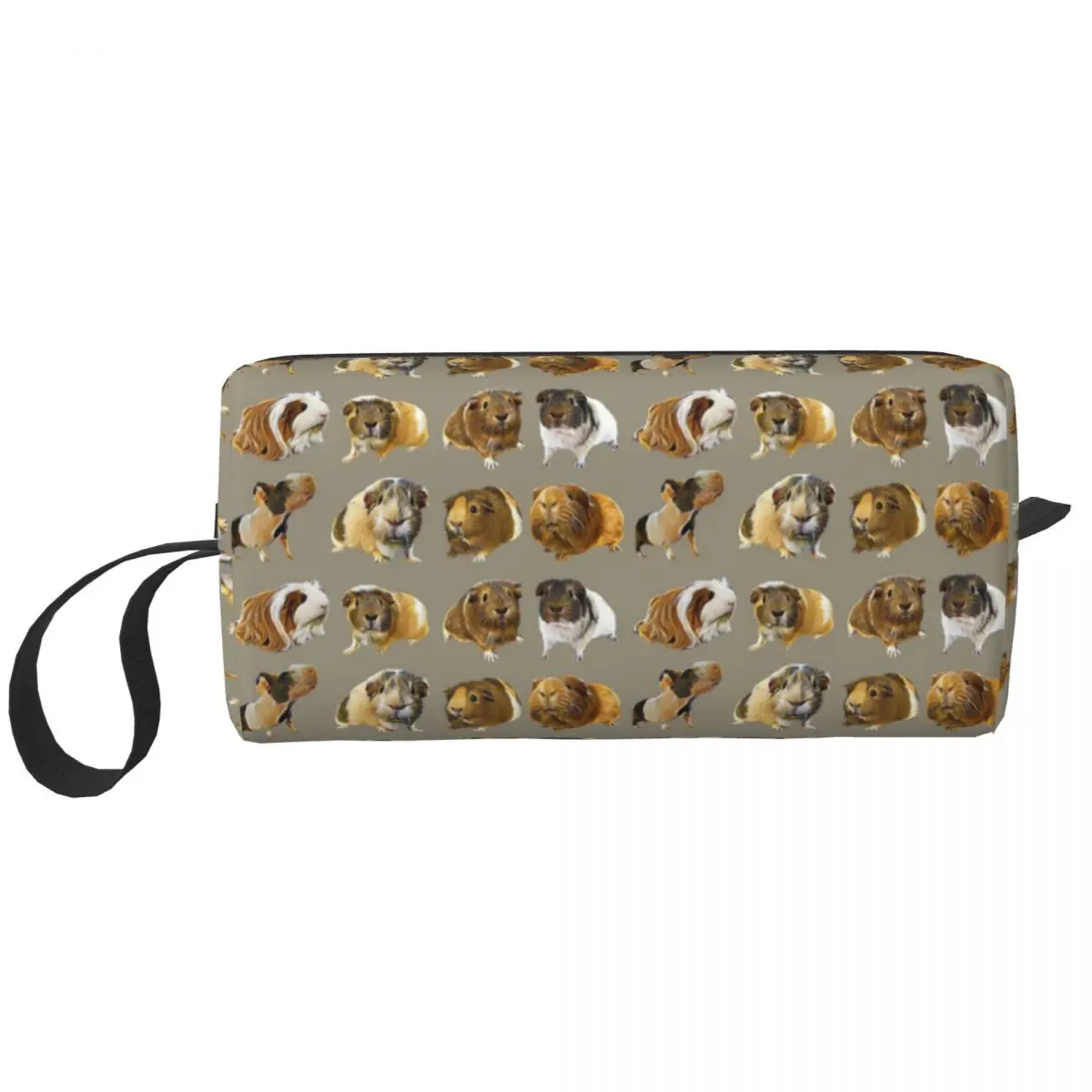 

Custom Grey Guinea Pig Variety Toiletry Bag Women Animal Cosmetic Makeup Organizer Ladies Beauty Storage Dopp Kit Box