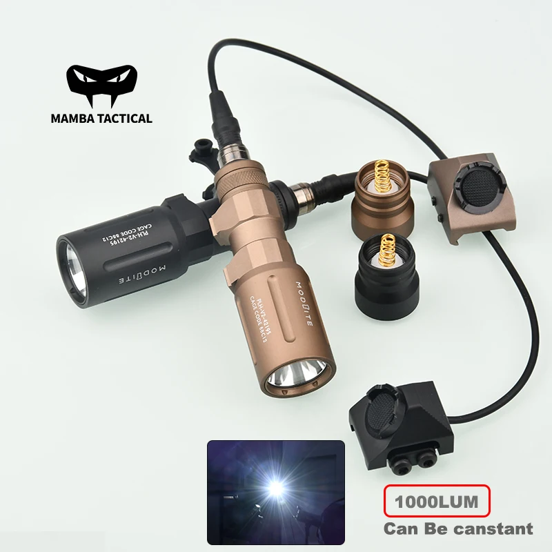 Tactical Modlit Metal PLH v2 Flashlight Rifel Light Fit 20MM Picatinny Rail 1000lum Hight Lumen Hunting Airsoft Light Hot Button