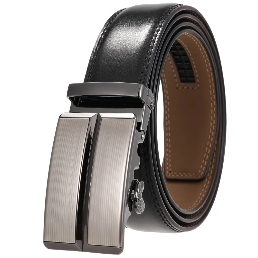 Men's Fashion Luxury Belts High Quality Genuine Leather Belts Automatic Hollow Ratchet Belts Waist Buckles Belt For Jeans
