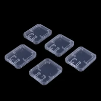 5pcs 2in1 clear plastic memory card case stick micro sd tf card storage box protection holder