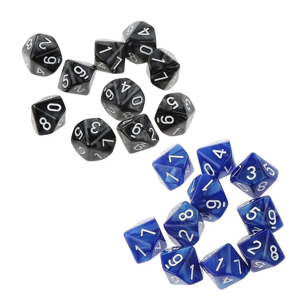 20pcs Ancient Multi sided dice set of 10 D10 Dungeons D&ampD RPG