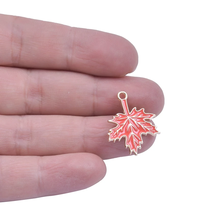 15 шт./лот подвески в виде красного кленового листа ветки растения Канады Модные