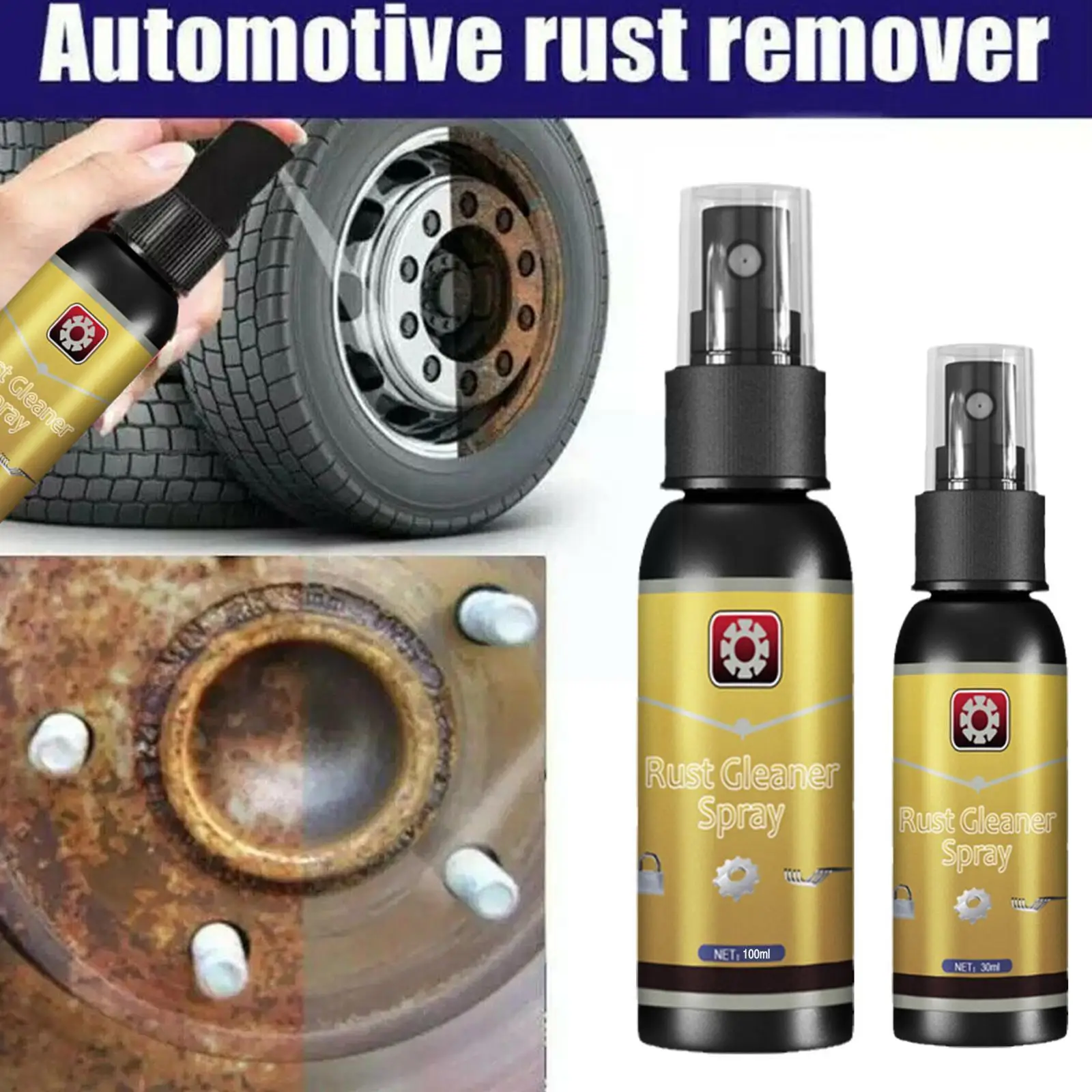

30ml Rust Remover Derusting Spray Car Dashboard Refurbishment Agent Cleaner Cleaning Window Auto Spray Multi-purpose Sup R2u8