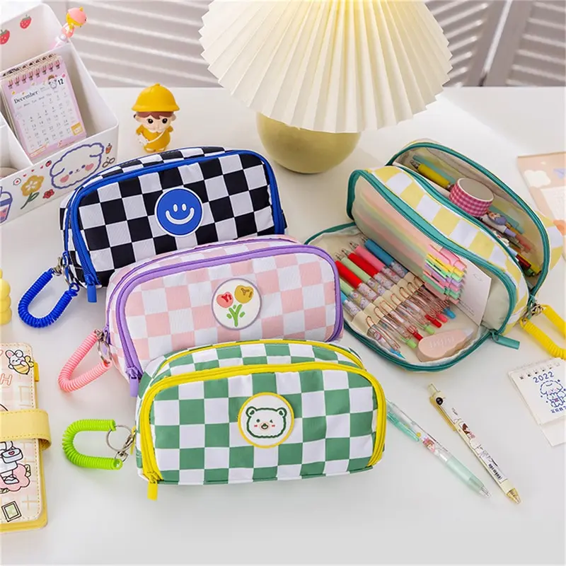 

Cute Pencil Case Pencil Box Large Capacity Stationery Grid Pencil Cases For Girls Pencil Pouch