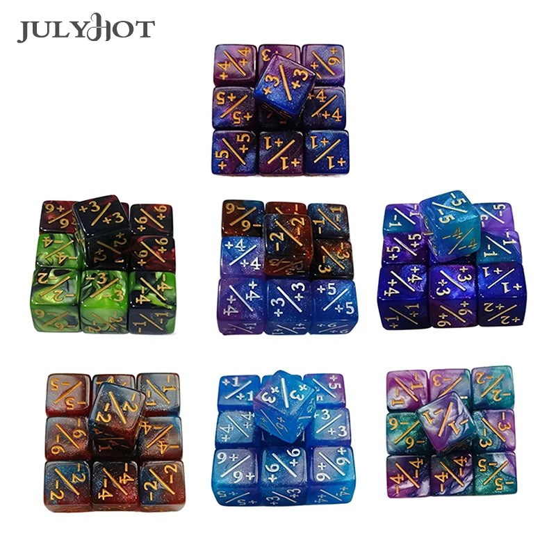 Набор шестисторонних игральных костей набор из 10 счетчиков D6 + 1/+ 1 и-1/-1 для