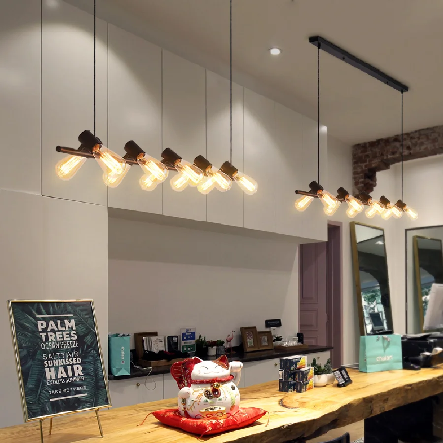 

Современный подвесной светильник В индустриальном стиле, скандинавский кухонный остров, гостиная, столовая, бар, кафе, черные, белые, железная стеклянная Подвесная лампа
