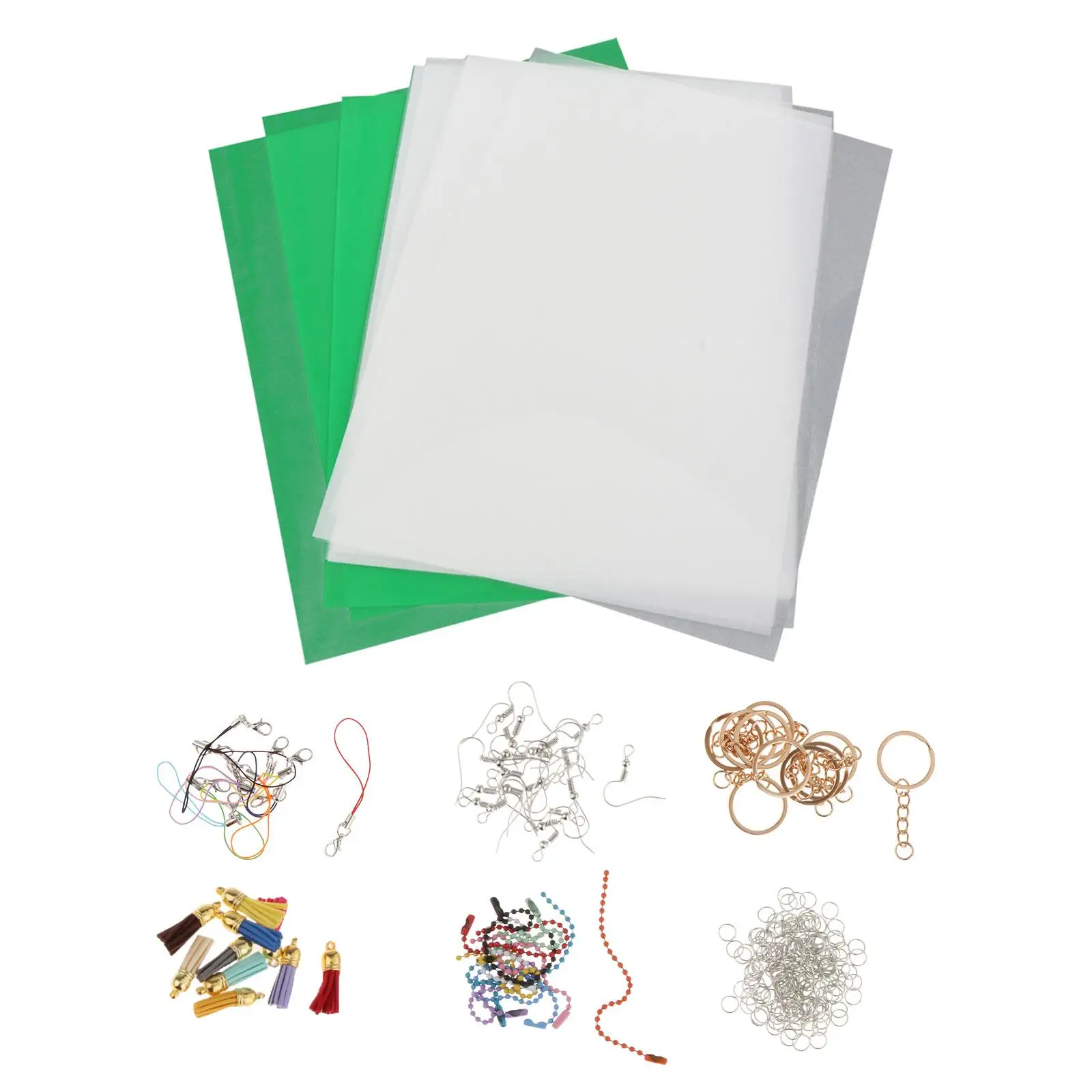 20x Arkusze termokurczliwe Papiery z breloczkami Akcesoria do tworzenia biżuterii Scrapbook Ręcznie robione ozdoby DIY