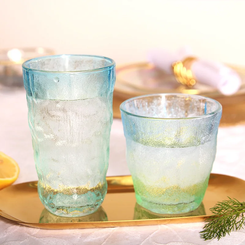 Чашка для кофе из прозрачного матового розового стекла в форме ледника домашняя