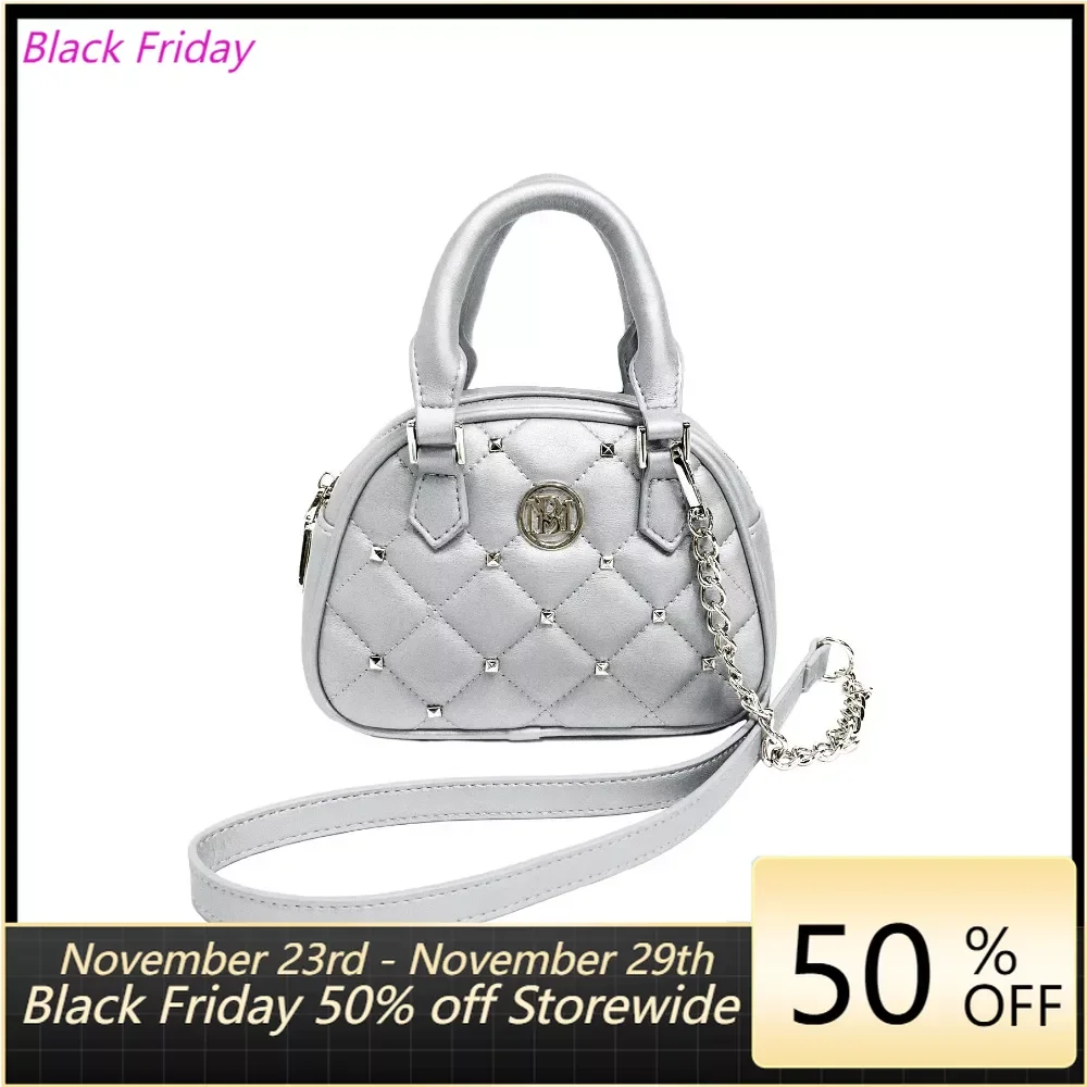 

Metallic Grey Crossbody Dome Bag Female Bags for Ladies Free Shipping Women's Handbag Purse Handbags Woman Promotion Tote Hand