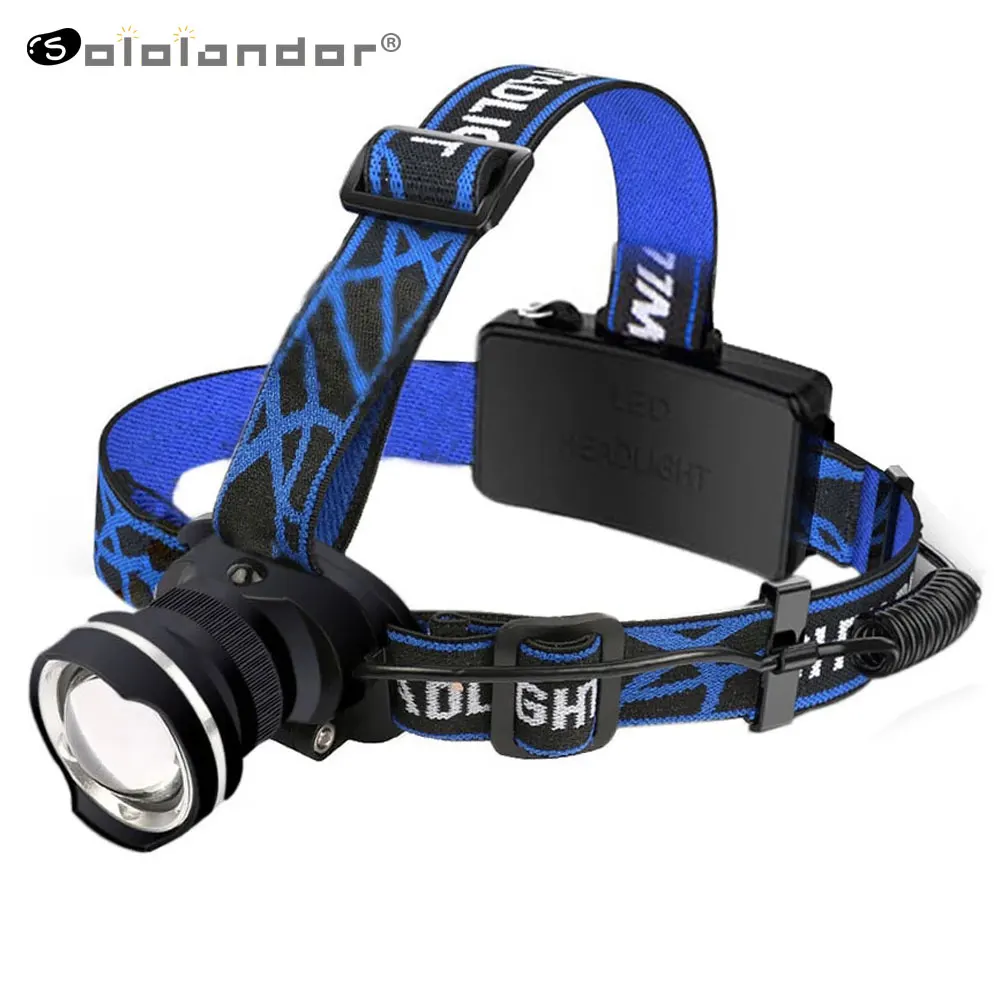 

XML T6 LED RJ-2190 Headlamp 3000LM 4-Mode Zoom Powerful Headlight Rechargeable 18650 Waterproof Head Flash Torch Camping Hunting