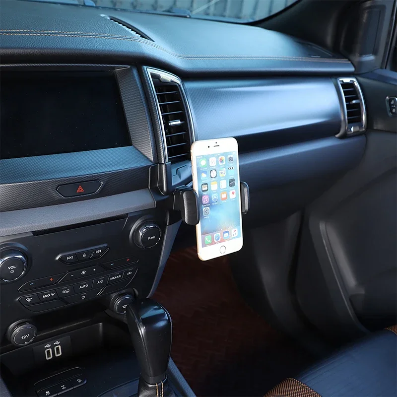 Для Ford Ranger Wiltrak 2015-2021 ABS черный Автомобильный Центральный экран навигации ниже