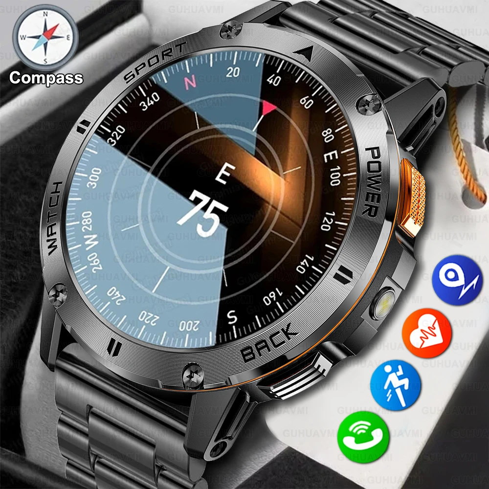 Для Xiaomi спортивные умные часы для мужчин AMOLED-экран 1 53 дюйма IP68 GPS-трекер компас