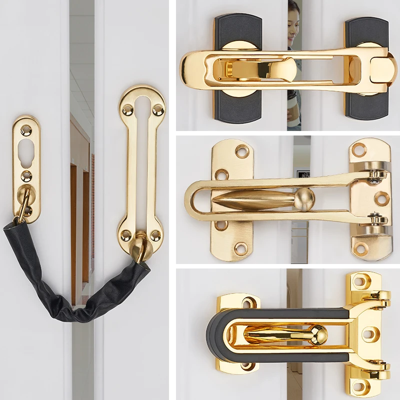 

Insurance Door Bolt Home Anti-theft Room Door Bar Door Buckle Lock Chain Stainless Safety Bedroom Kids Hotel Anti-lock Buckle