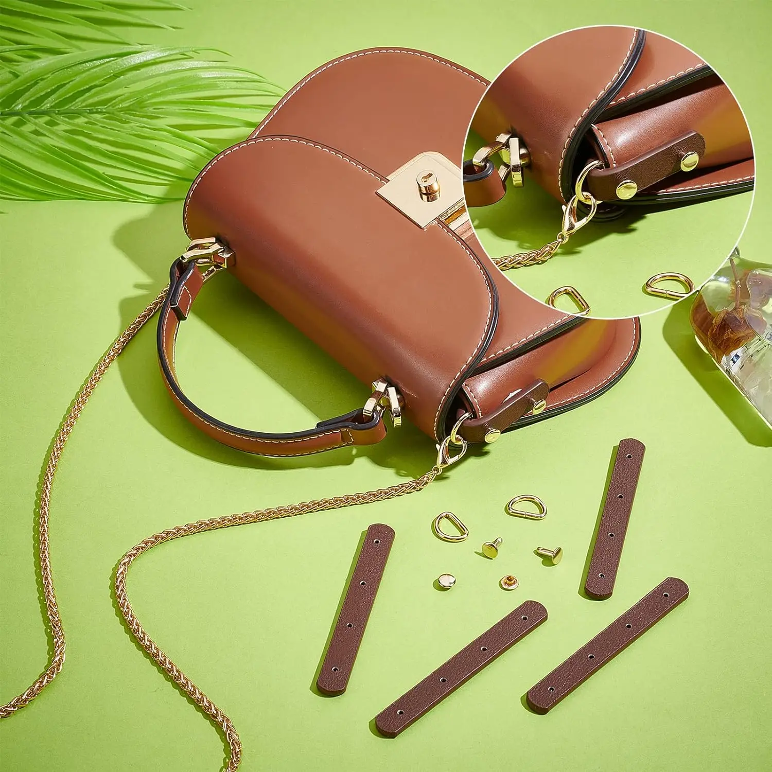 4 шт. кожаные металлические застежки-коннекторы для сумок