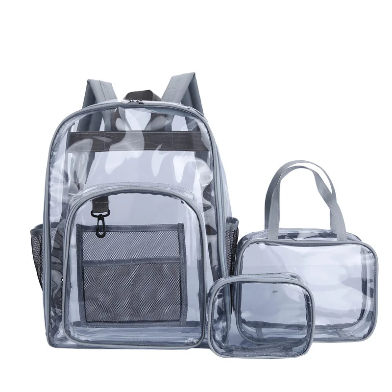 

Transparent PVC Set Bag Waterproof Backpack Unisex Large Capacity Backpack Solid Clear Backpack Couple Fashion Bagback Designer