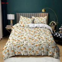 housse de couette duvet cover set bedding set queen king single full size polyester bed linen fruit duvet cover set orange