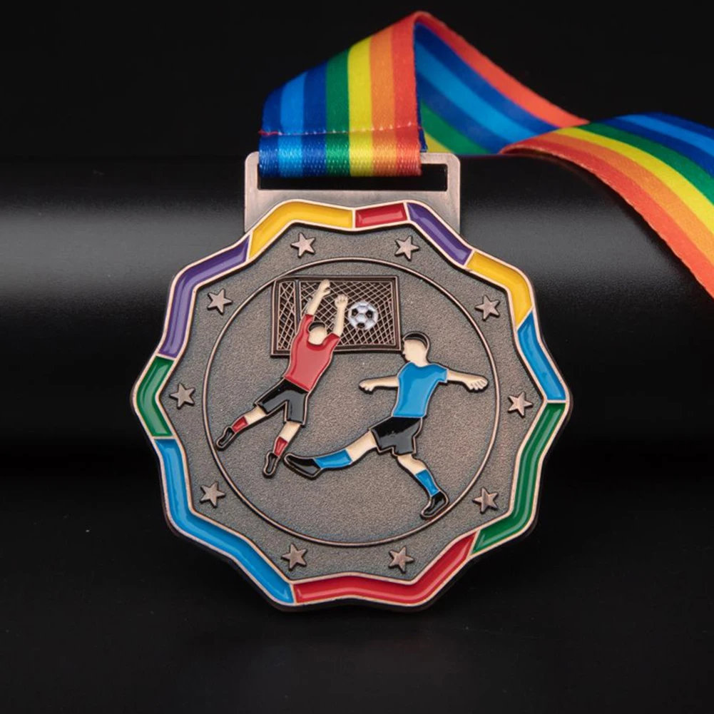 

Football Game Medal Zinc Alloy Football Sports Commemorative Medals Wear-resistant School Supplies Sports Competition Awards