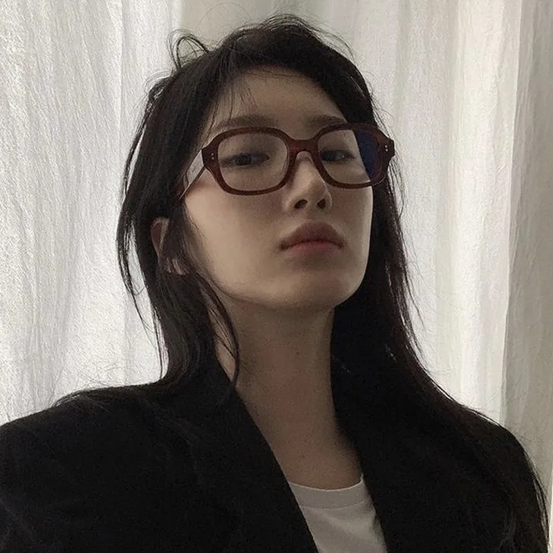 Корейские модные женские очки для защиты глаз в стиле ретро квадратная овальная