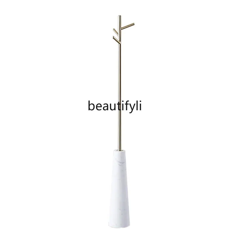 

yj Italian Minimalist Marble Floor Coat Rack Creative and Slightly Luxury Hallway Simple Clothes Hanger