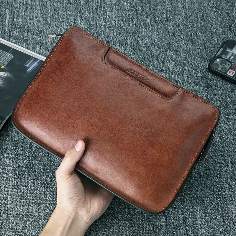 Clutch Men's Leather Handbag Business Briefcase Men's Large Capacity Envelope Bag Men's Hand Office Bag Men's Handmade Men's Bag