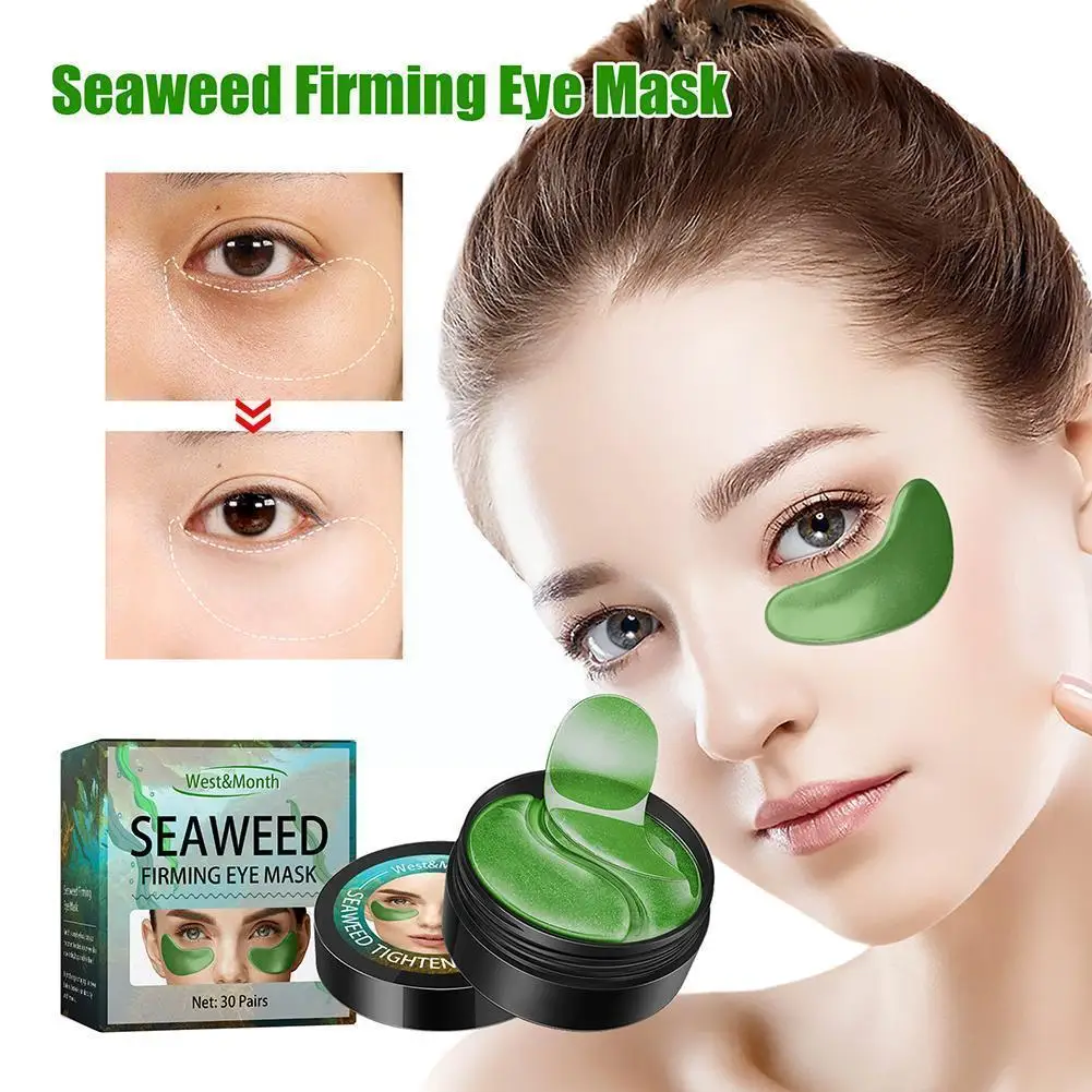 

60 Pads Seaweed Collagen Mask Natural Moisturizing Skin Eye Anti Dark Patches Eye Remove Circles Care Gel Bag Wrinkle Age T6B8