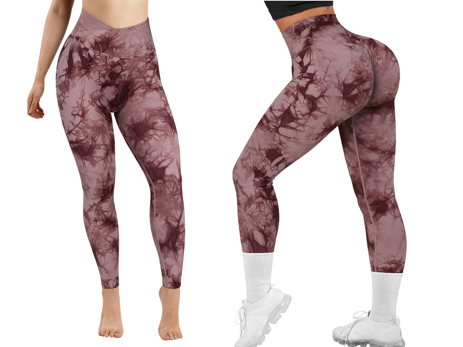 Yoga Pants Seamless Fitness Gym High Waist Classic Leggings Push Up Sports Workout Tie-Dye Printed Women Legging