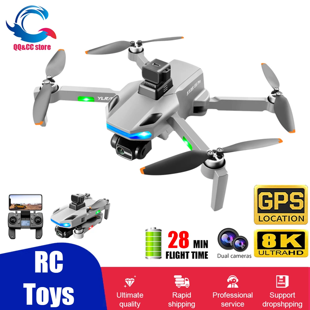 Радиоуправляемый Дрон бесщеточный GPS трехосевой БПЛА стабилизирующий PTZ HD Дистанционное управление вертолет обход препятствий летательный аппарат
