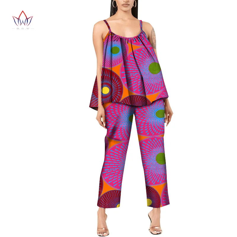 

Женский комплект из 2 предметов, элегантный костюм с брюками, богатый базин, африканская Женская одежда, Африканский наряд из Анкары, женски...