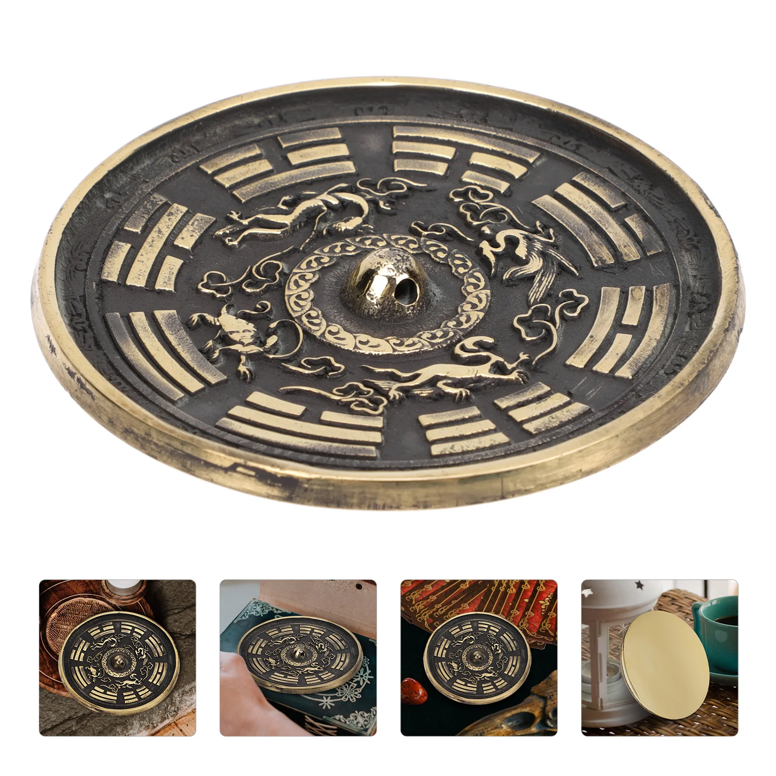 Сливовый боссом бронзовое зеркало домашний декор экзорцизм орнамент медь восемь