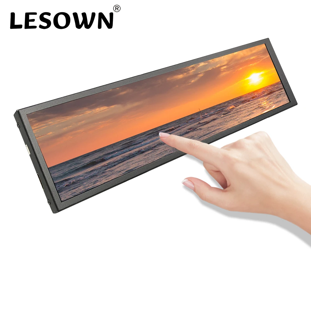 Купи 8.8inch Wide Touch Screen Display HDMI IPS 1920x480 Stretched Bar LCD Touch Display PC Temperature Strip Screen Display White за 5,320 рублей в магазине AliExpress