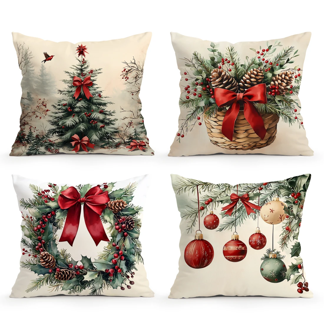 

Рождественская декоративная наволочка из полиэстера/хлопка