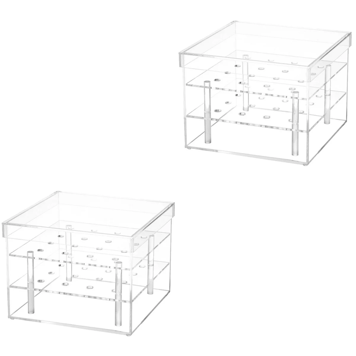 

2pcs Valentines Day Immortal Flower Storage Box Transparent Eternal Flower Container Wedding Decoration