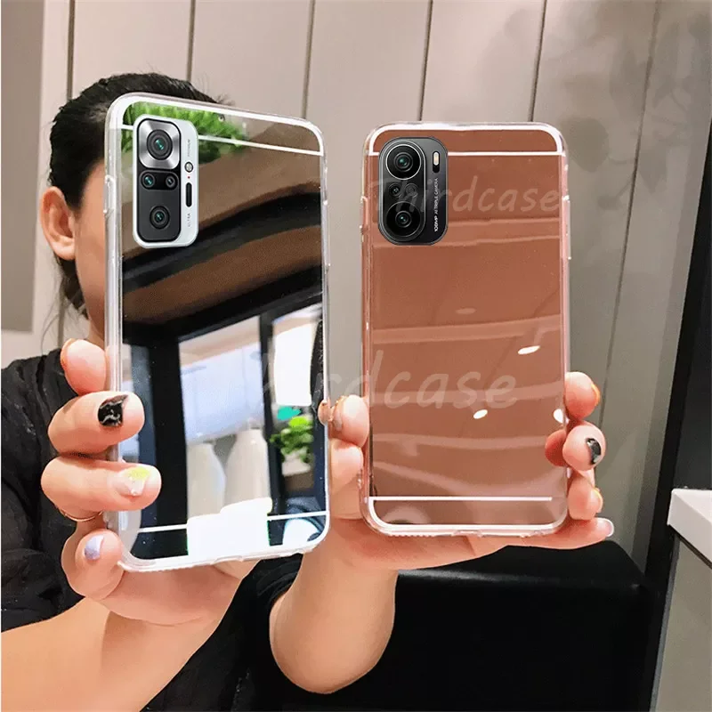 

Mi 11 Lite 5G NE Soft Silicone Mirror Case on 12 Pro 12X 10T 11T Poco X3 NFC X3 Pro Redmi Note 10 Pro 9AT 9C 9T 10S Cover