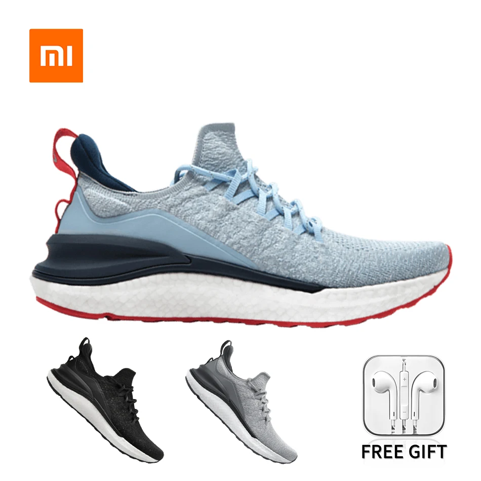 

2022 New Original Xiaomi Mijia Sneakers 4 Men's Outdoor Sports Uni-moulding 4D Fishbone Lock System Knitting Upper Running Shoes