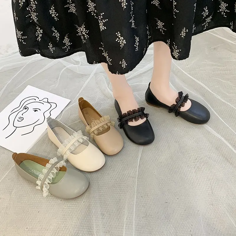 

Round Toe Womens Loafers Shoes All-Match Casual Female Sneakers Flats Autumn Elegant Shallow Mouth Slip-on New Summer Dress Fall
