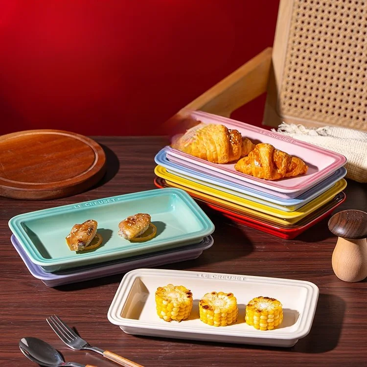 Прямоугольная керамическая тарелка 10 дюймов поднос для тарелок французская