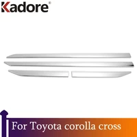 for toyota corolla cross 2019 2020 2021 chrome side door body molding line cover trim protector decoration exterior accessories