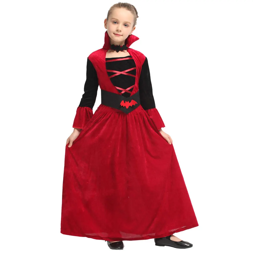 

Gothic Vampiress Cosplay Girls Vampire Costume Kids Girl Collection Halloween Christmas Purim Party Fancy Dress